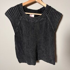 Women's So‎ Me Oversized Charcoal Ribbed Knit Size Small